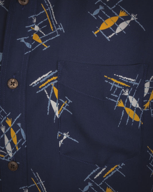 PIKE BROTHERS 1948 SURF SHIRT KAHOOLAWE BLUE