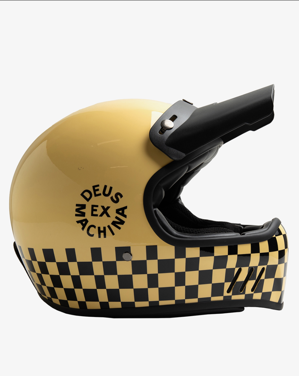 DEUS EX MACHINA - Casque Intégral checker vintage white