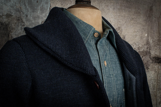 FLEURS DE BAGNE CARDIGAN L'ENFANT DU MALHEUR indigo