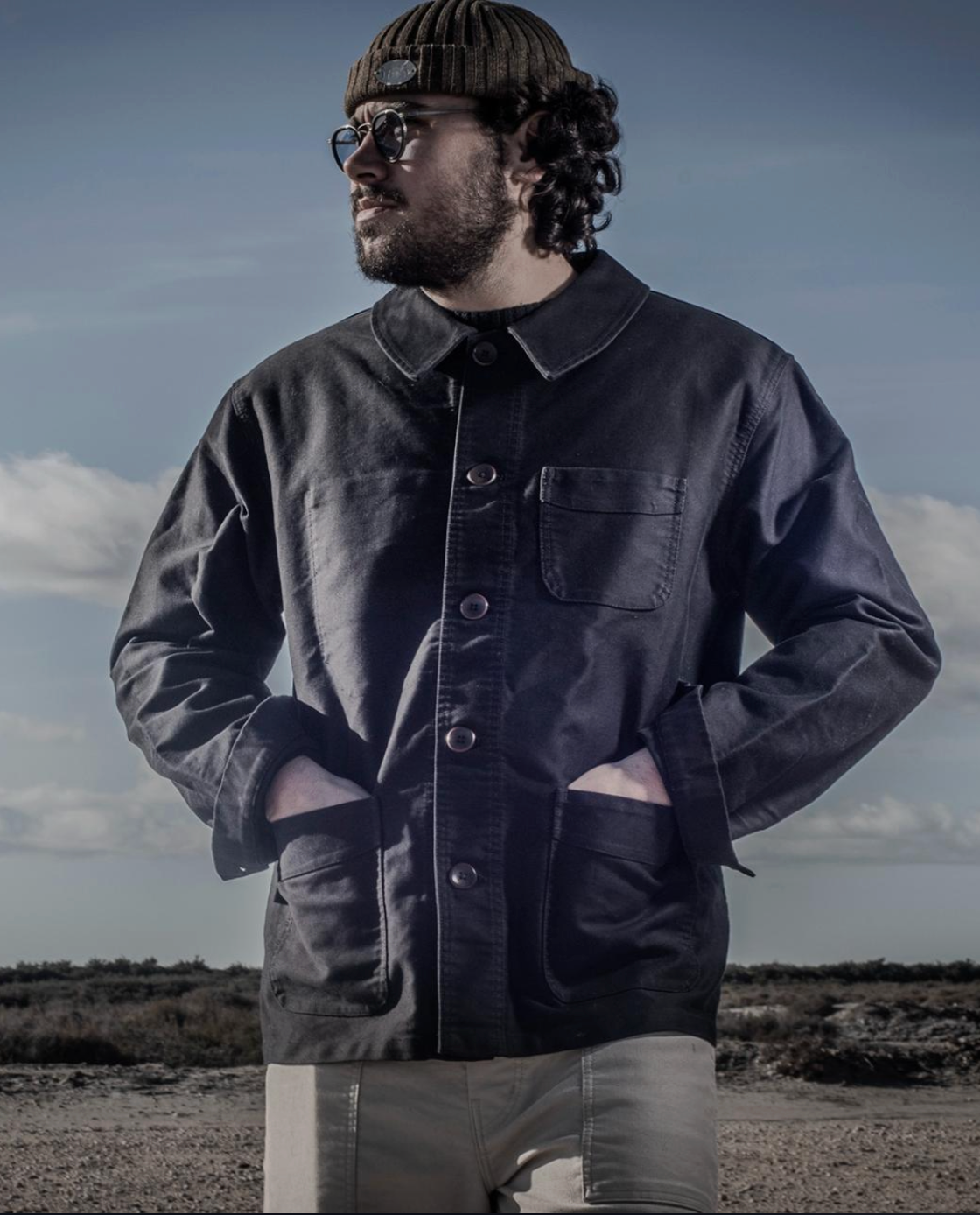 FLEURS DE BAGNE - LA VESTE "LE BOURGERON MOLESKINE" NOIR