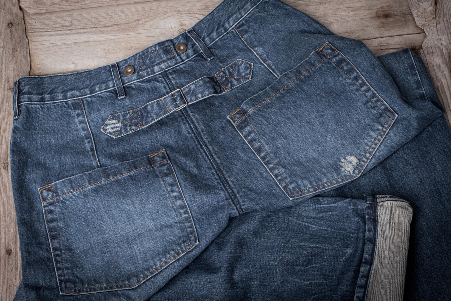 FLEURS DE BAGNE - LE DENIM CARGO SELVEDGE "HEAVY USED"