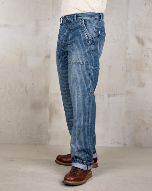 PIKE BROTHERS 1967 UTILITY TROUSERS BLUE WABASH RINSED