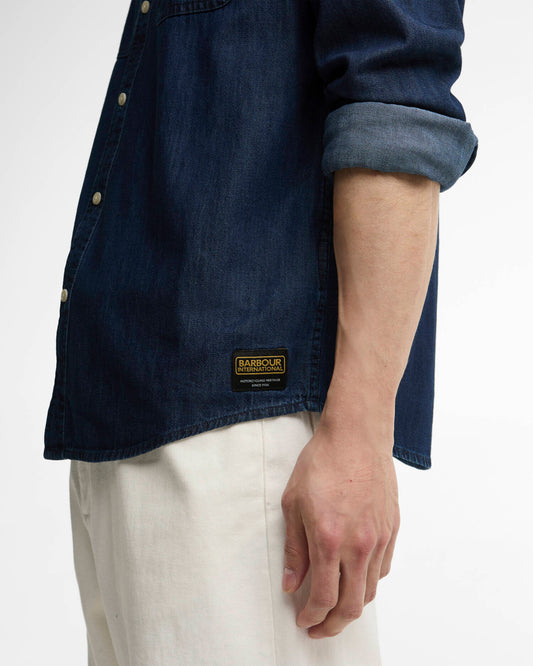 BARBOUR - Dufton Denim Long Sleeved Shirt DARK INDIGO