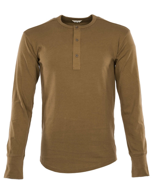 PIKE BROTHERS 1927 HENLEY SHIRT LONG SLEEVE MOJAVE BROWN