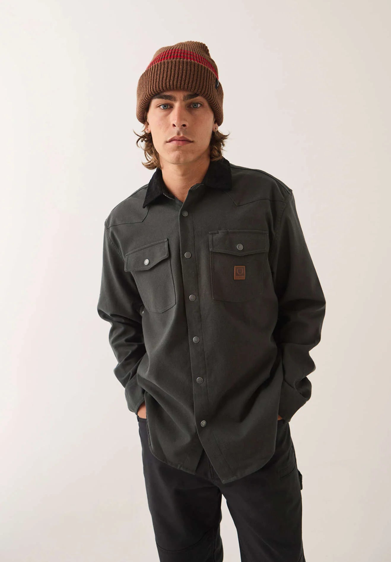 BRIXTON - Bowery Builders Ranch Performance Flannel black