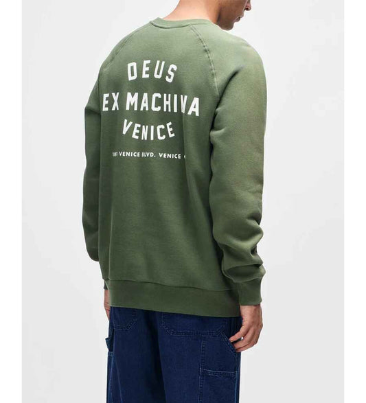 DEUS EX MACHINA - Venice Address Crew Sweat Pine Green