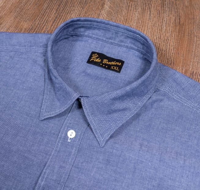 PIKE BROTHERS 1937 ROAMER SHIRT SHORT SLEEVE BLUE CHAMBREY