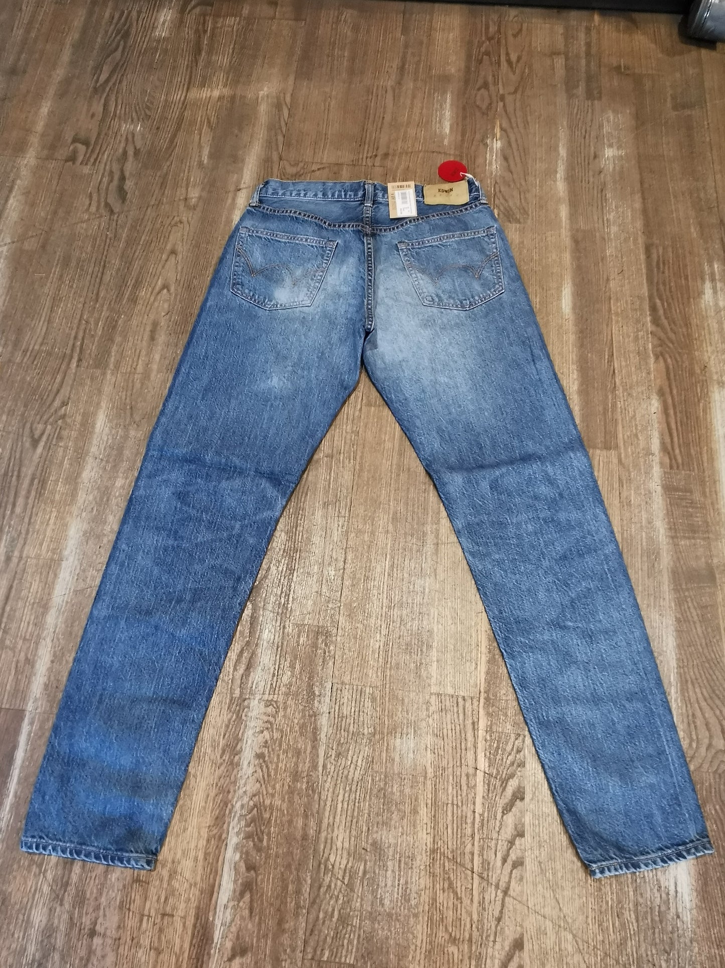 EDWIN REGULAR TAPERED KAIHARA INDIGO BLUE X WHITE BLUE LIGHT USED