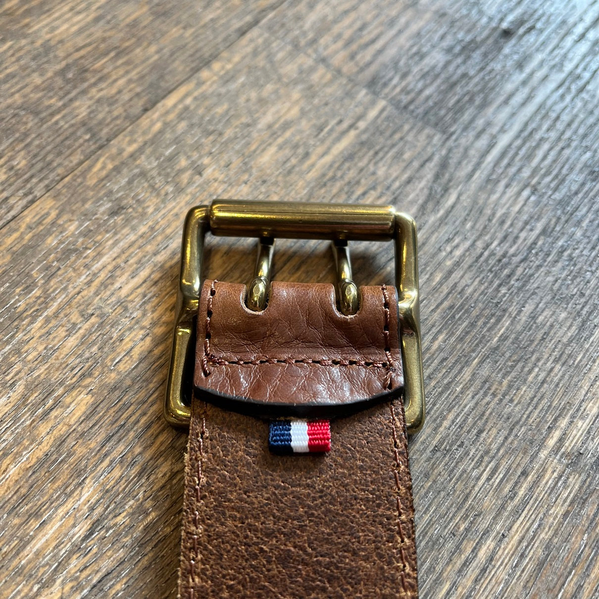 ATELIER BOWER CUIR VACHETTE BOUCLE DOUBLE COGNAC