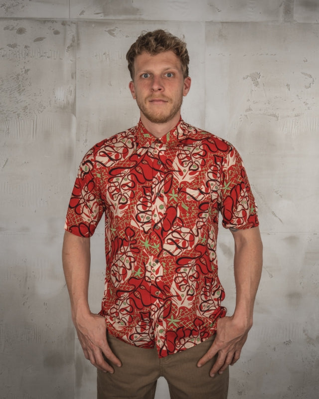 PIKE BROTHERS 1948 SURF SHIRT KAHOOLAWE RED 