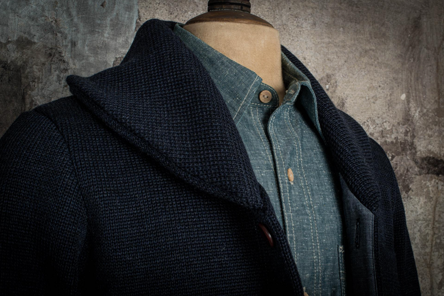 FLEURS DE BAGNE CARDIGAN L'ENFANT DU MALHEUR indigo