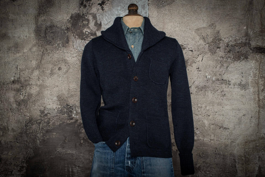 FLEURS DE BAGNE CARDIGAN L'ENFANT DU MALHEUR indigo