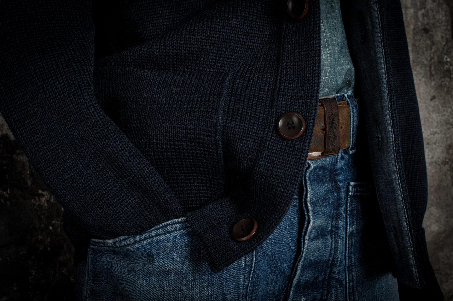 FLEURS DE BAGNE CARDIGAN L'ENFANT DU MALHEUR indigo