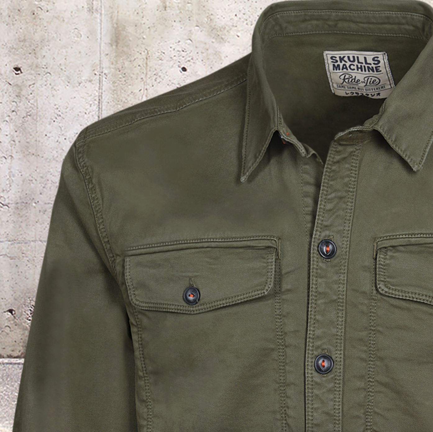 SKULLS MACHINE - Surchemise kaki