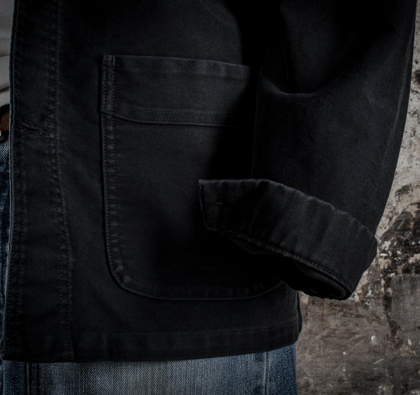 FLEURS DE BAGNE - LA VESTE "LE BOURGERON MOLESKINE" NOIR