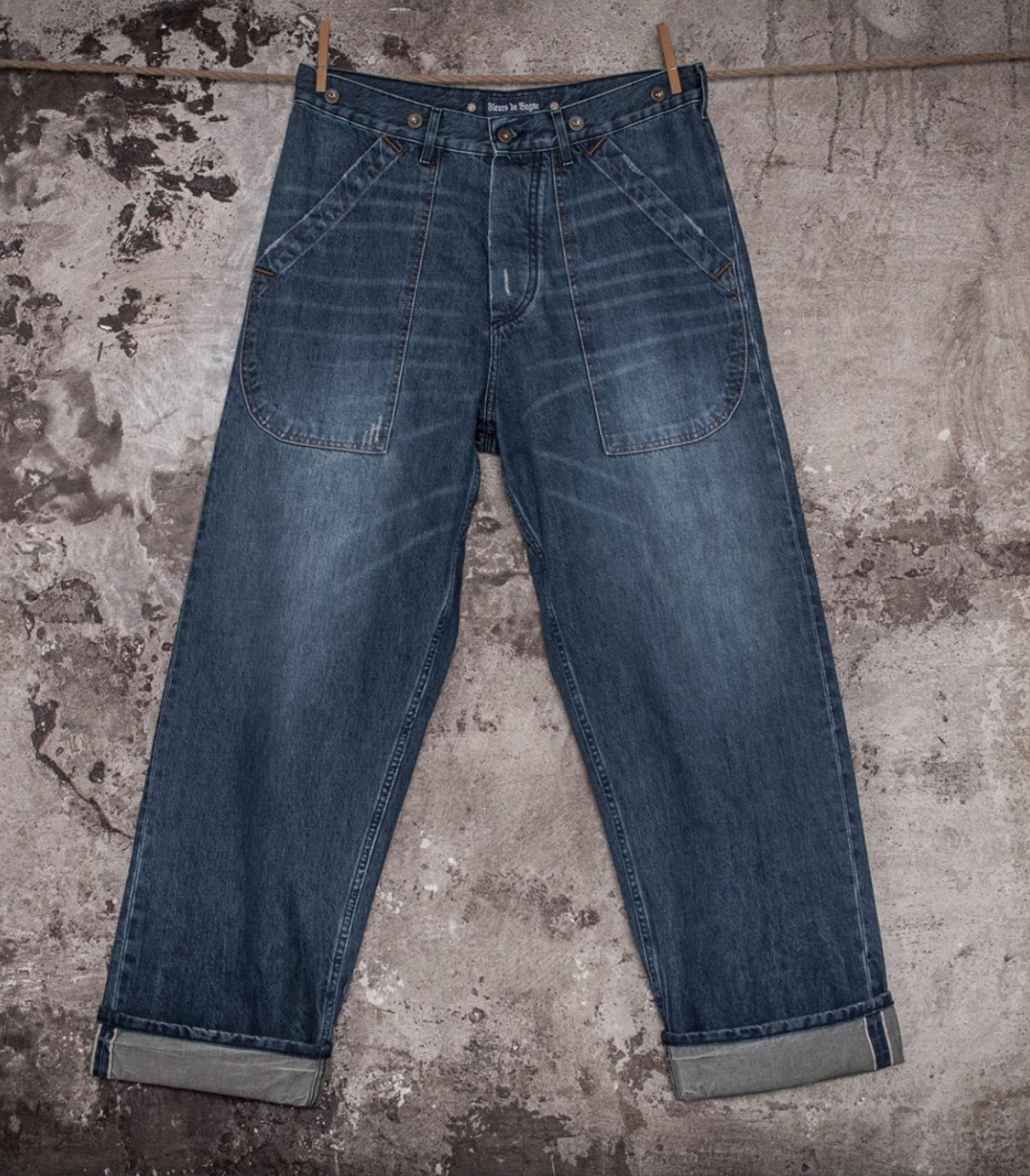 FLEURS DE BAGNE - LE DENIM CARGO SELVEDGE "HEAVY USED"