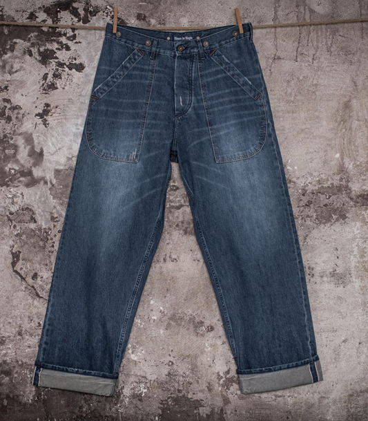 FLEURS DE BAGNE - LE DENIM CARGO SELVEDGE "HEAVY USED"