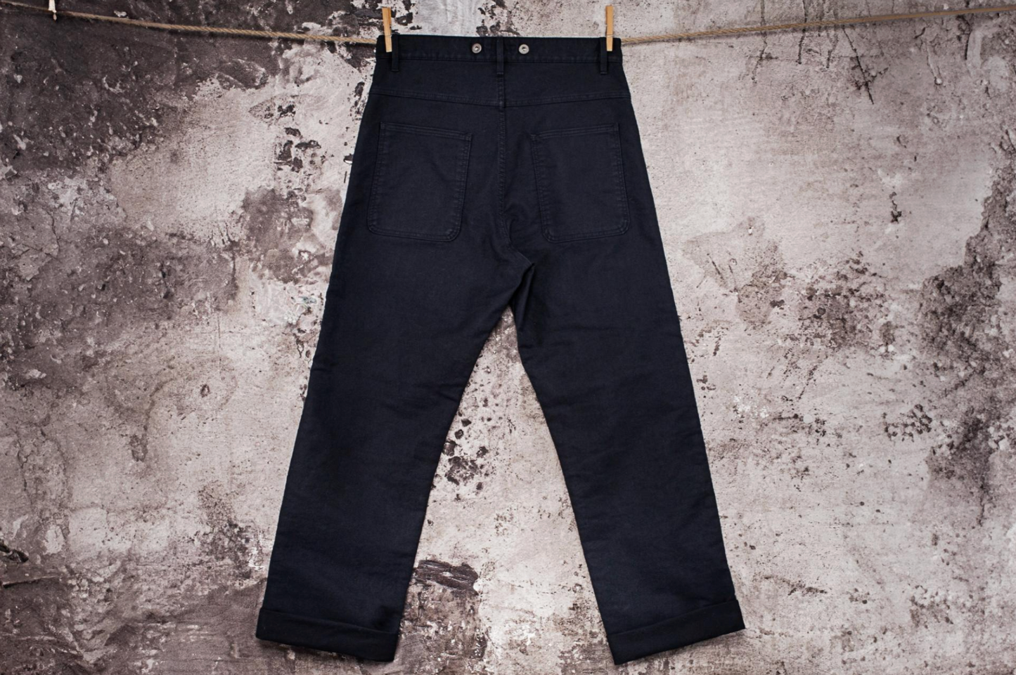 FLEURS DE BAGNE - LE PANTALON "PENITENCIER MOLESKINE BLACK