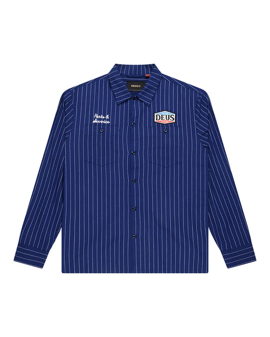 Deus ex Machina - Forecourt Stripe Shirt blue