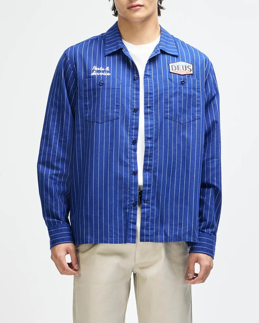 Deus ex Machina - Forecourt Stripe Shirt blue