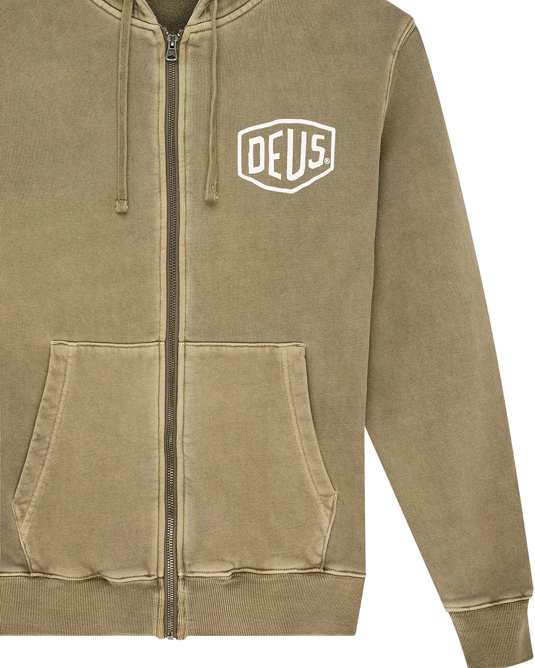 Deus ex Machina - Shield Garment Dyed Zip Hoodie green