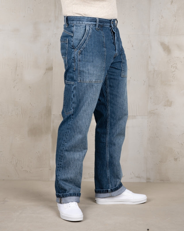 PIKE BROTHERS 1967 UTILITY TROUSERS BLUE WABASH RINSED