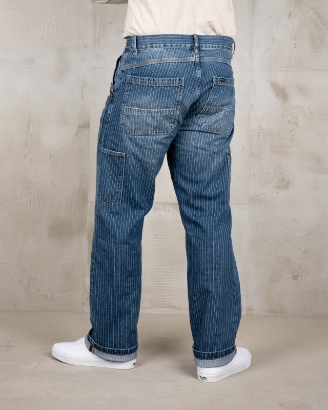 PIKE BROTHERS 1967 UTILITY TROUSERS BLUE WABASH RINSED