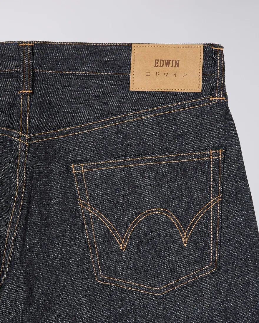 EDWIN REGULAR TAPERED DARK PURE INDIGO RAINBOW SELVAGE 13.5 OZ UNWASHED