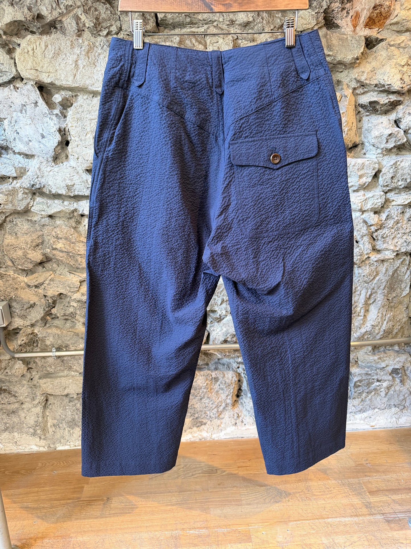 FLEURS DE BAGNE - LE PANTALON "LE NERVI" SEERSUCKER NAVY