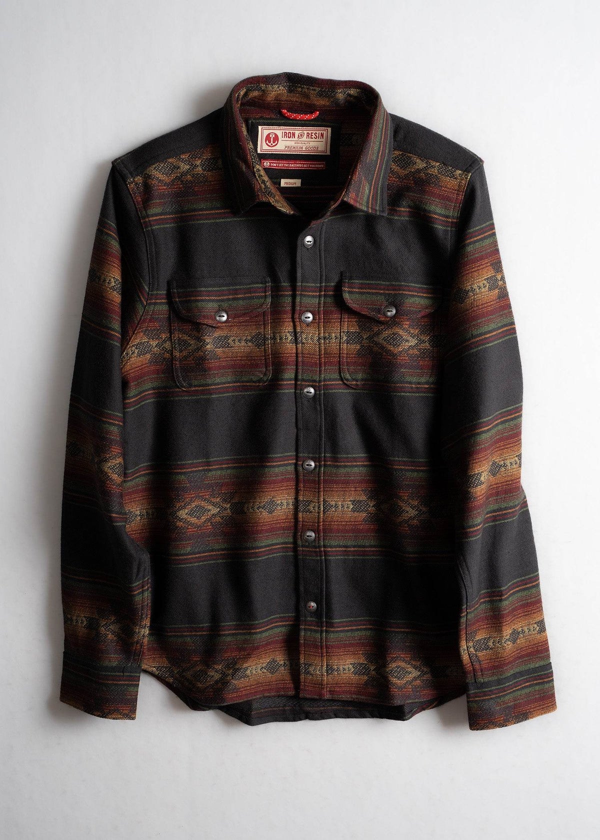 IRON AND RESIN - Klamath Flannel Shirt black