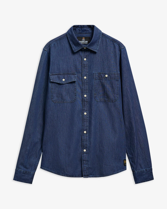 BARBOUR - Dufton Denim Long Sleeved Shirt DARK INDIGO