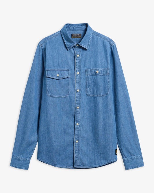 BARBOUR - Dufton Denim Long Sleeved Shirt MID INDIGO