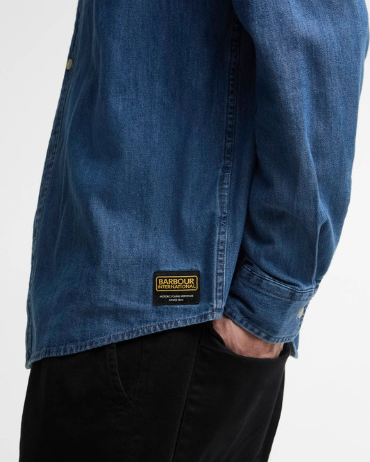 BARBOUR - Dufton Denim Long Sleeved Shirt MID INDIGO