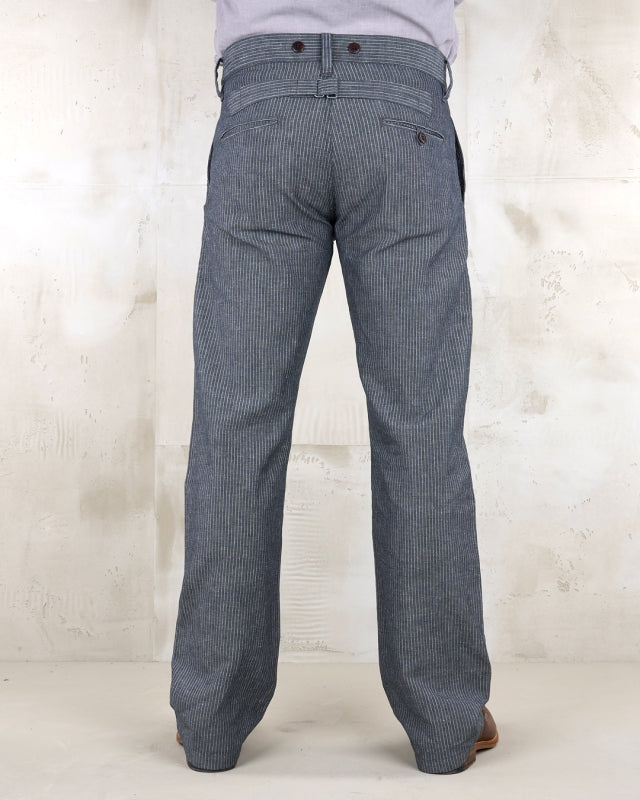 PIKE BROTHERS 1942 HUNTING PANT GREY STRIPED LINEN