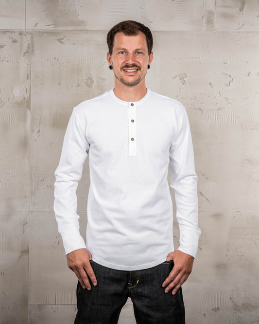 PIKE BROTHERS - 1927 Henley Shirt Long Sleeve Pure White