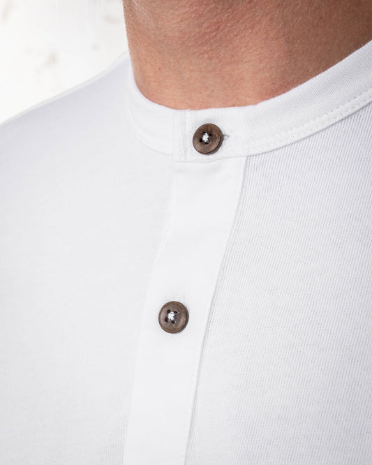 PIKE BROTHERS - 1927 Henley Shirt Long Sleeve Pure White