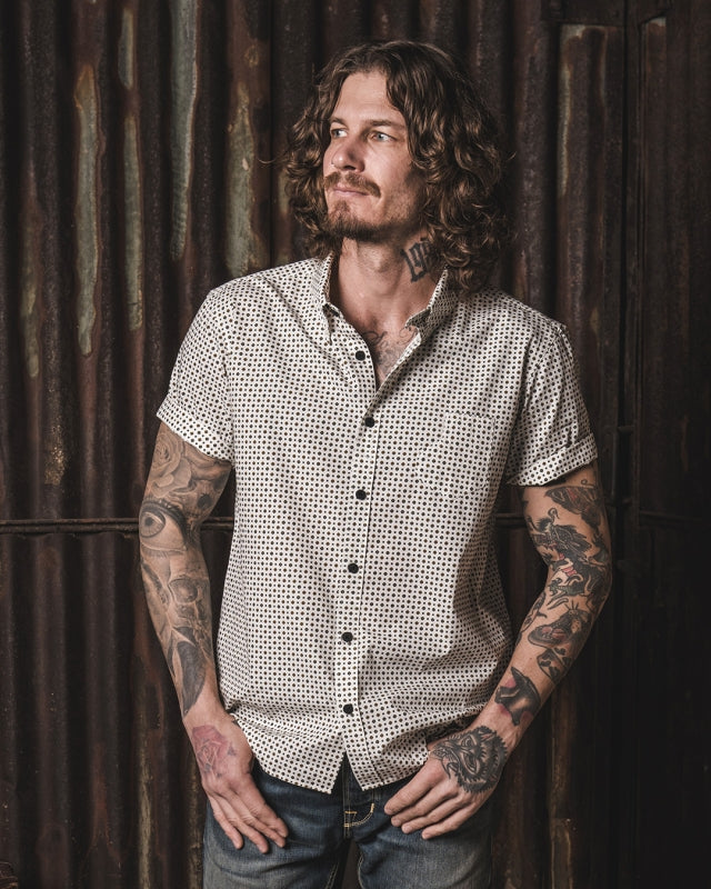 PIKE BROTHERS 1957 BEACH SHIRT HIGH TIDE WHITE