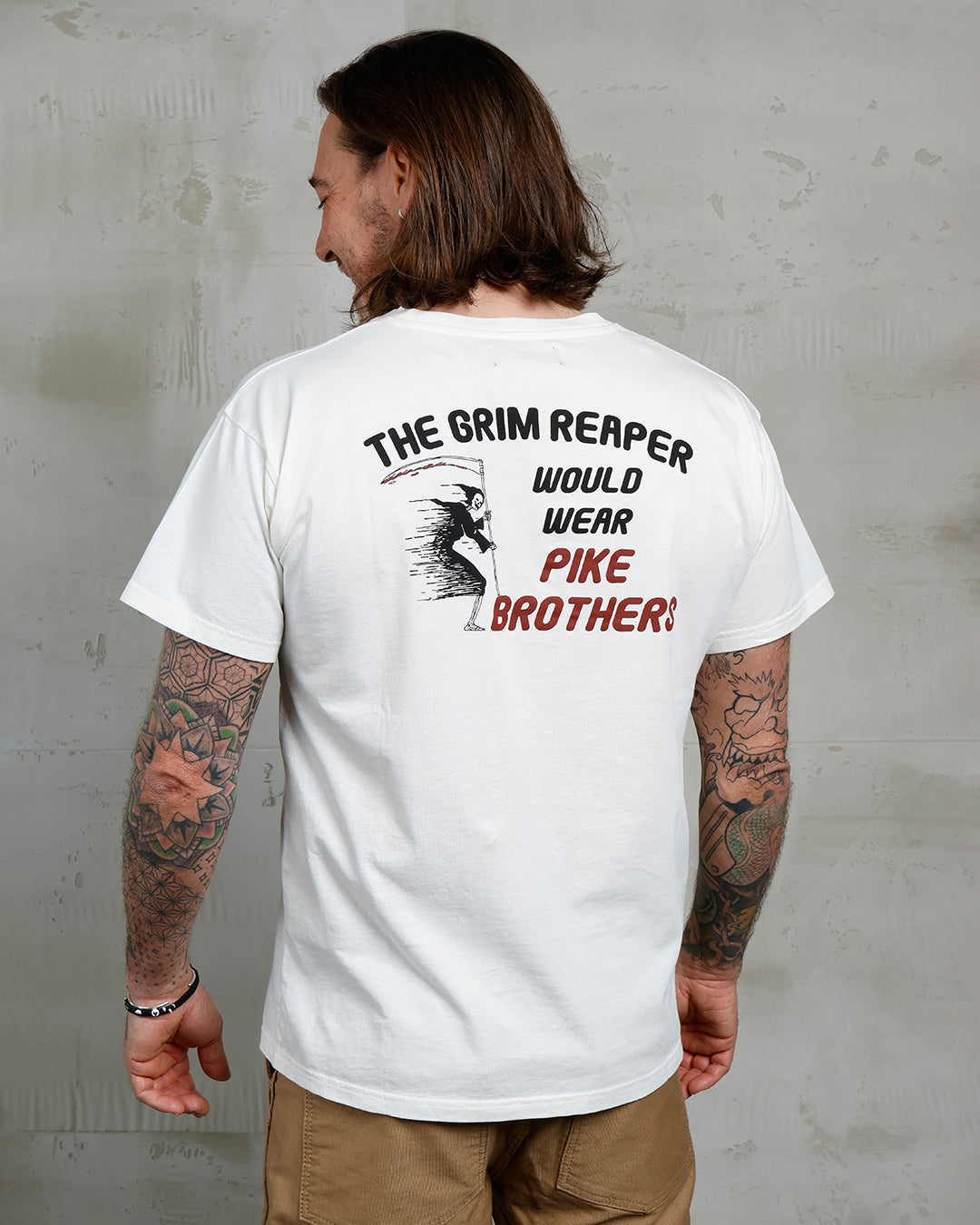 PIKE BROTHERS - 1969 Sports Tee Grim Reaper White