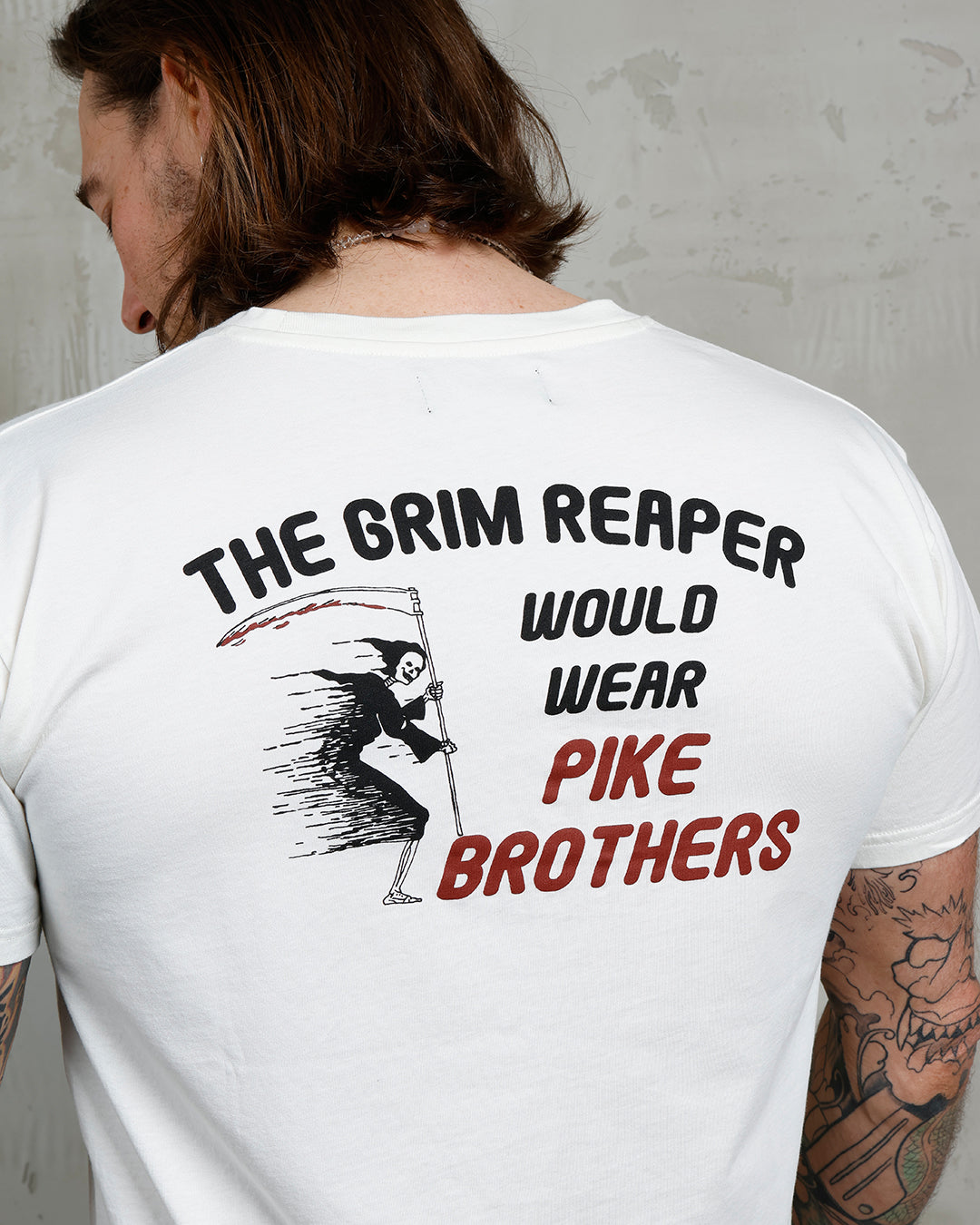 PIKE BROTHERS - 1969 Sports Tee Grim Reaper White