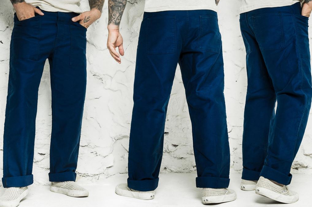 FLEURS DE BAGNE LE PANTALON "PENITENCIER MOLESKINE BLEU"