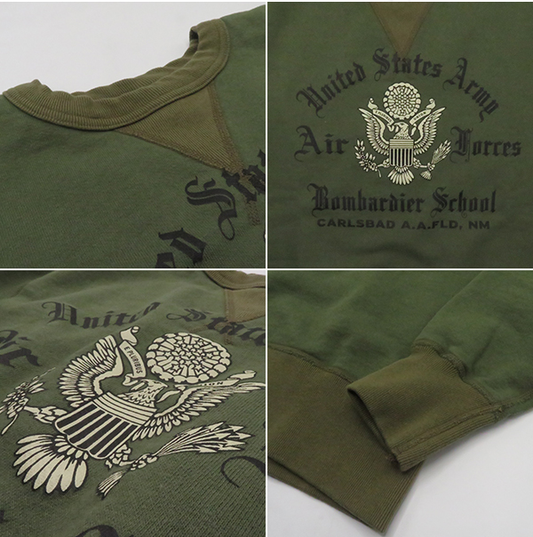 BUZZ RICKSON - Crew Neck U.S.Army Air Forces Bomb. School - GREEN