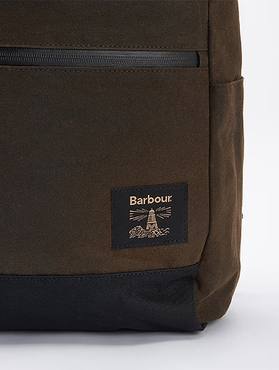 BARBOUR -  Field Wax Jacket Fold Over Backpack Olive/Black