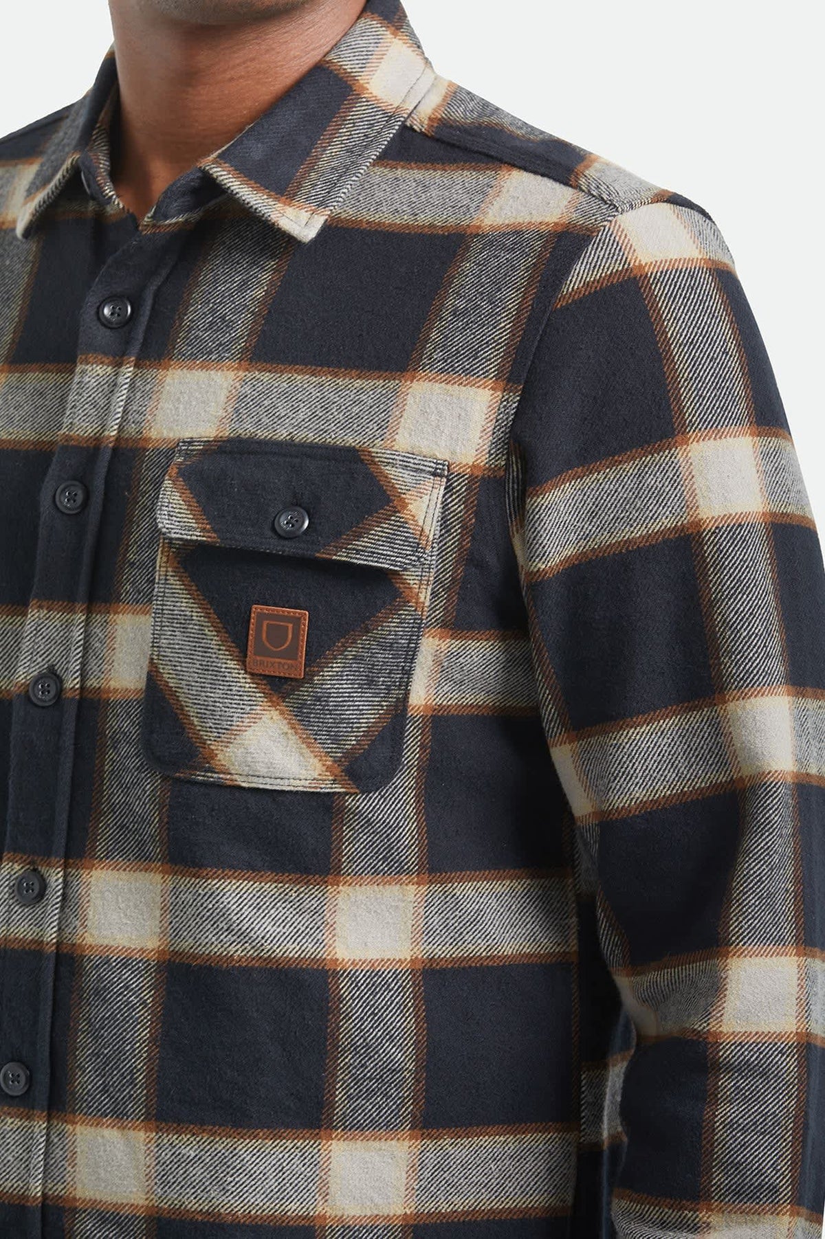 BRIXTON - Bowery Flannel Black/Cream