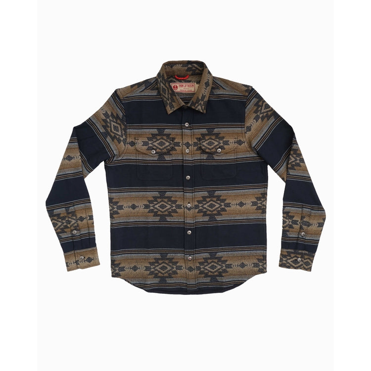 IRON AND RESIN - Klamath Flannel Shirt Bleu