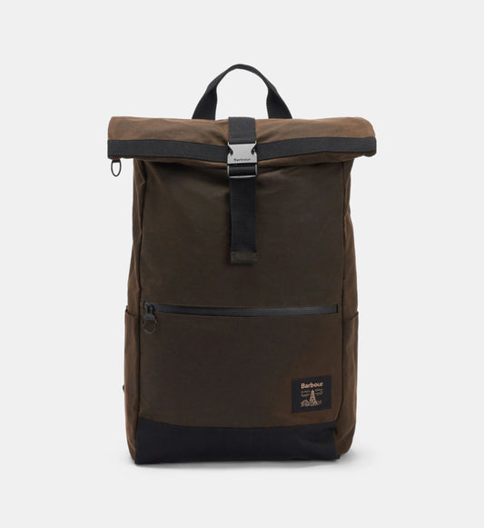 BARBOUR -  Field Wax Jacket Fold Over Backpack Olive/Black