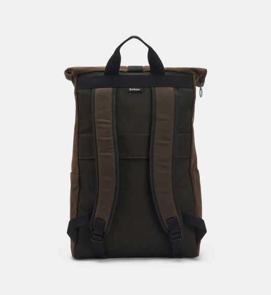BARBOUR -  Field Wax Jacket Fold Over Backpack Olive/Black