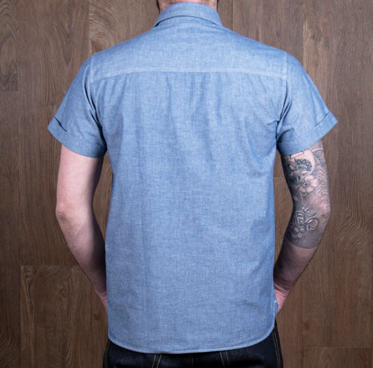 PIKE BROTHERS 1937 ROAMER SHIRT SHORT SLEEVE BLUE CHAMBREY