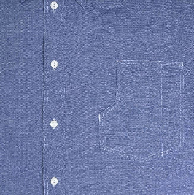 PIKE BROTHERS 1937 ROAMER SHIRT SHORT SLEEVE BLUE CHAMBREY