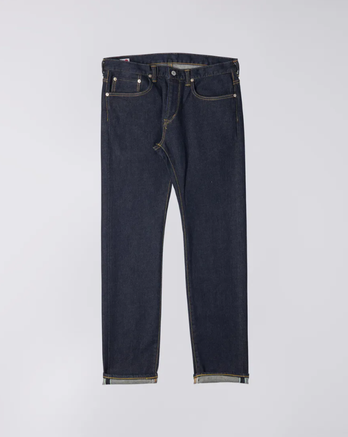 EDWIN SLIM TAPERED KAIHARA BLUE STRETCH GREEN X WHITE SELVAGE 12.5OZ