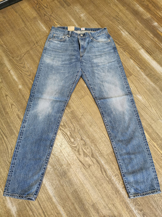 EDWIN REGULAR TAPERED KAIHARA INDIGO BLUE X WHITE BLUE LIGHT USED